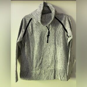 COWL NECK SWEATER Black and White Heather